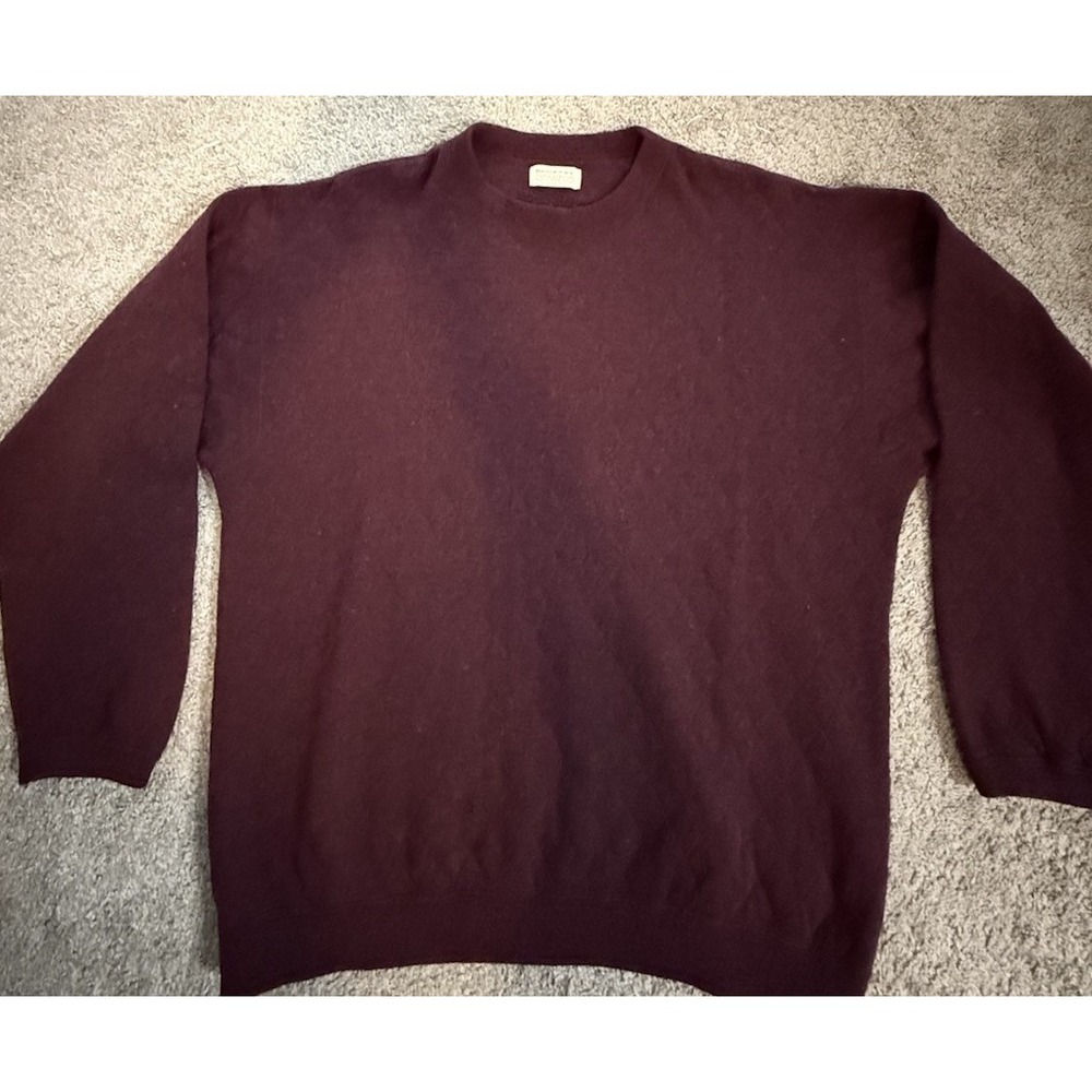 VNTG Banana Republic Safari Travel Sweater L Made Italy Wool Alpaca Burgundy